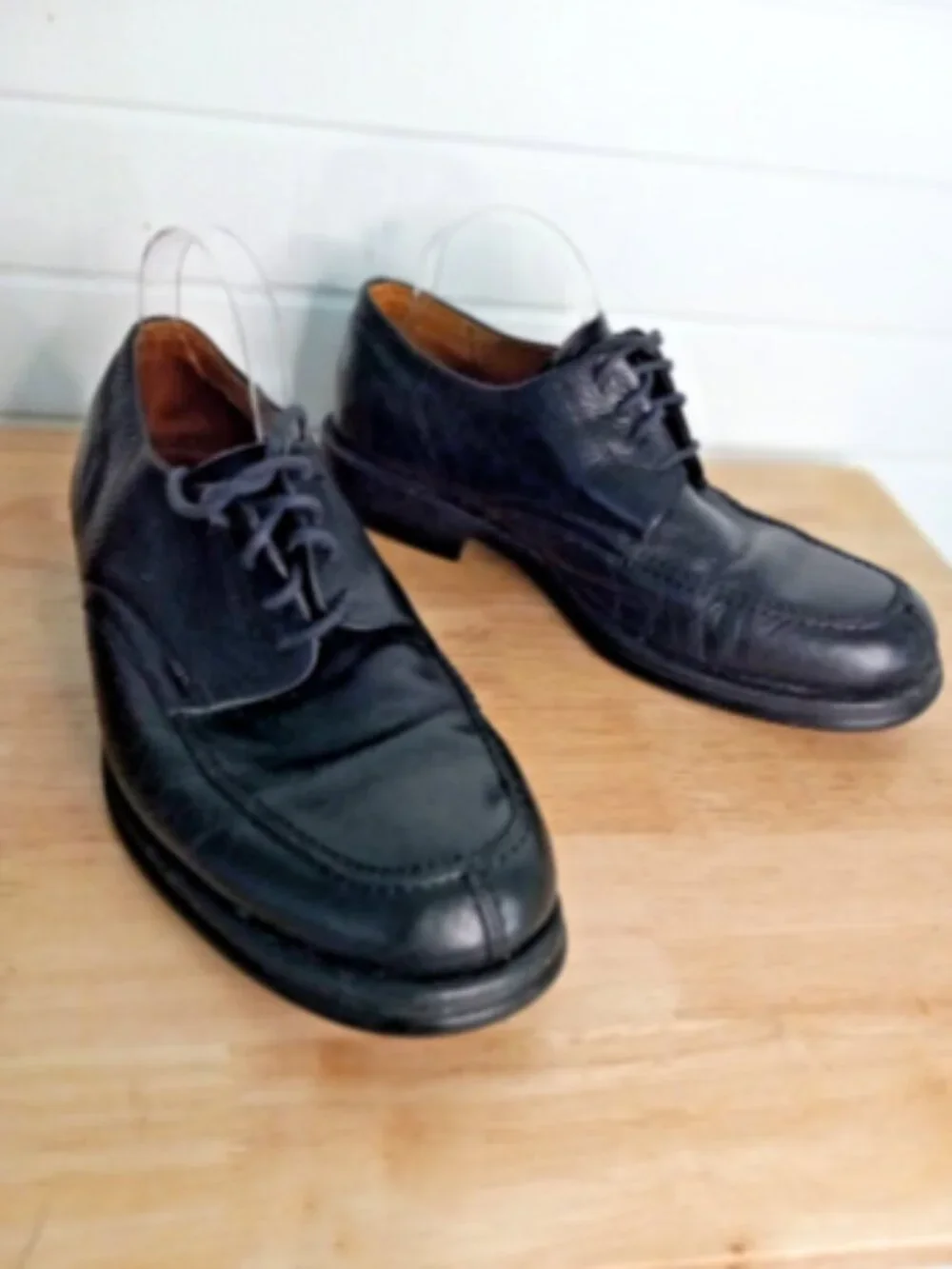 Vineyard Black Leather Apron Toe Oxford Dress Shoes Mens 13D Made in Brazil